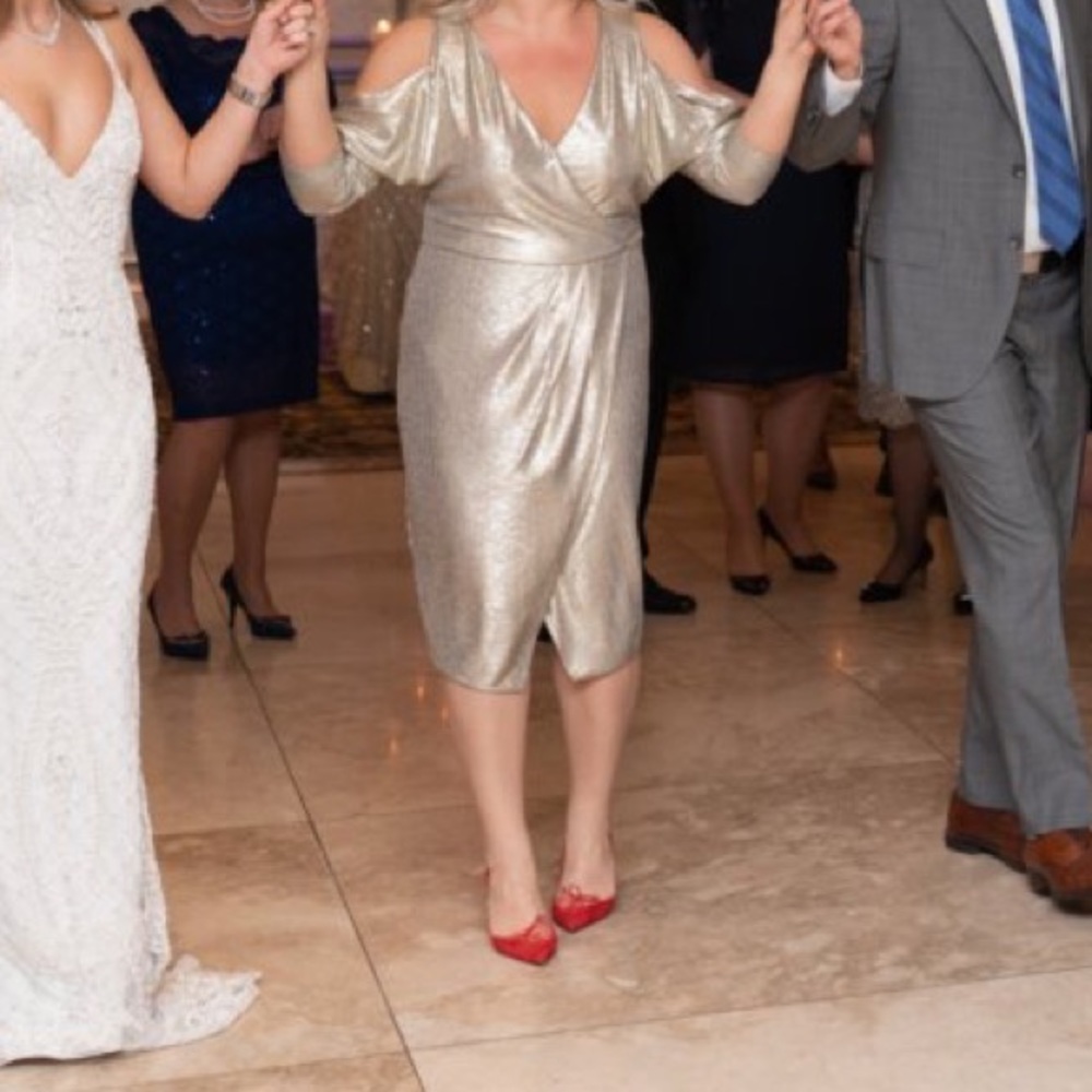 Metallic midi dress